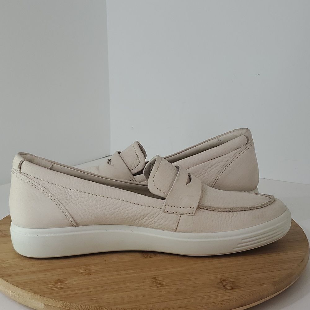 ECCO Women's Soft 7 Nubuck Loafers Limestone Neutral EU 41 Extra Width - Picture 10 of 14